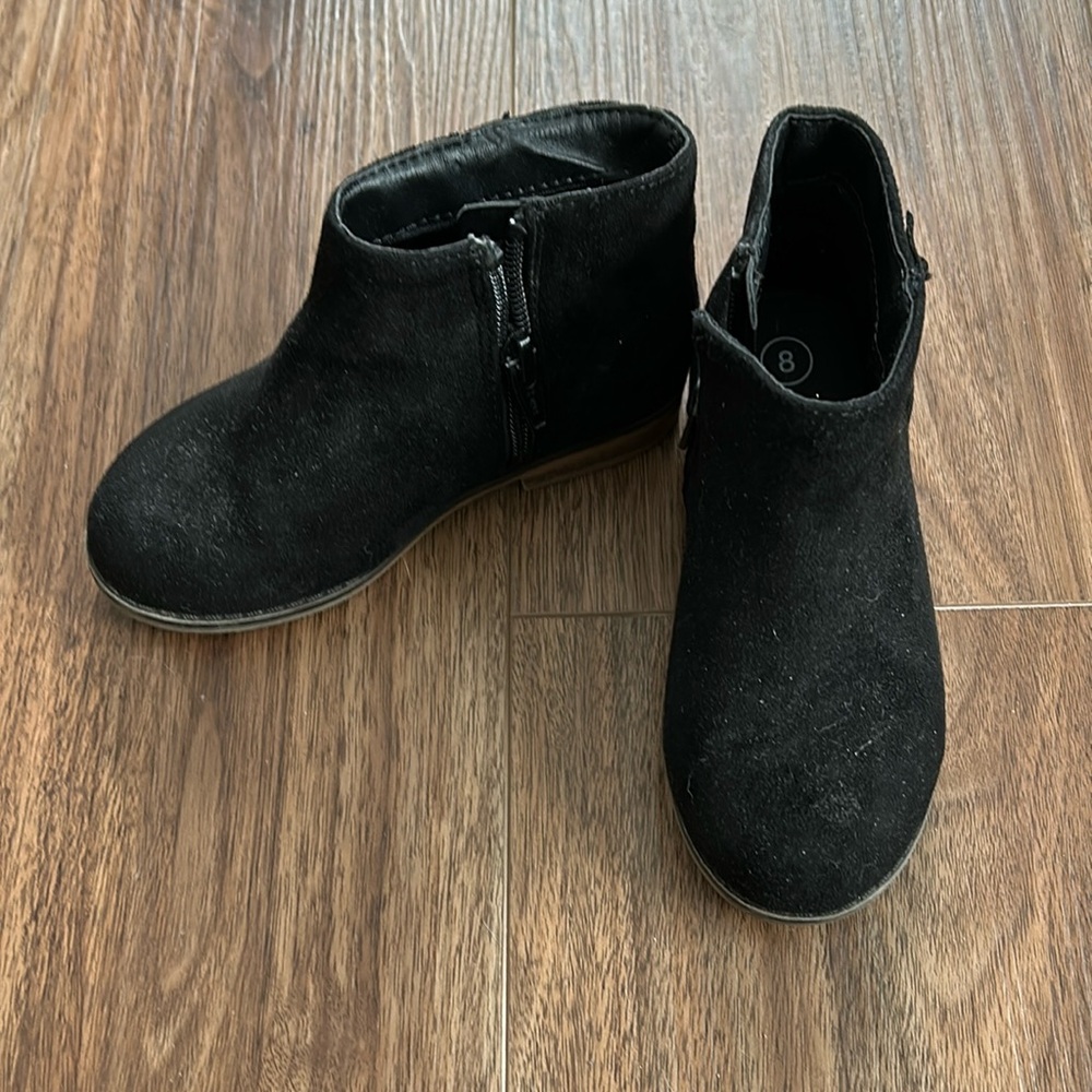 Little girls size 8 black ankle boots